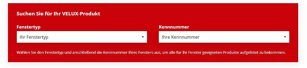 Velux Produkt-Konfigurator