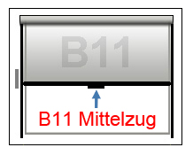 Kassettenrollo B11 mit MIttelzug