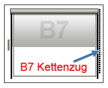 Kassettenrollo zum Kleben auf dem Rahmen B7 Perl-Ketten-Bedienung