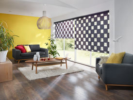 Doppelrollo mit kubischem Chess Design